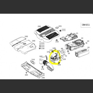 Mercedes W204 W212 220 CDI OM651 Luft Schlauch Ladeluftrohr Sensor 6510900337 